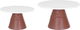 Steel dessert serving stand with a brown Al Saif Gallery base, 24 x 24 x 14 cm, circular - white product image 1