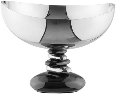 AlSaif Gallery Stainless Steel Serving Platter, 26 x 24 x 20 cm - Silver Black product image 1