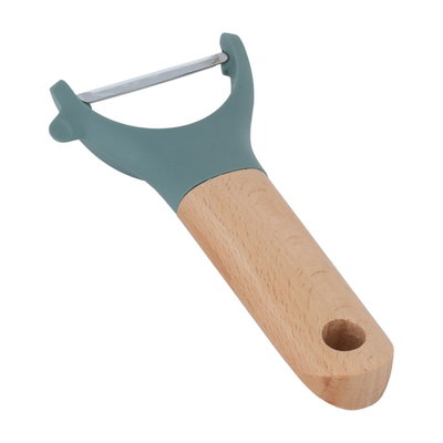 Alsaif Gallery Silicone Peeler, Wooden Handle - Green product image 2