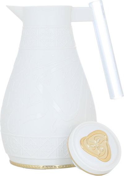 طقم ترامس كرم السيف غاليري، 1 / 0.65 لتر، نقش إسلامي، حافظة داخلية زجاج حراري - ابيض product image 8