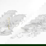 طقم سفرة بورسلان السيف غاليري، 65 قطعة، خطوط ذهبية - ابيض product image 1