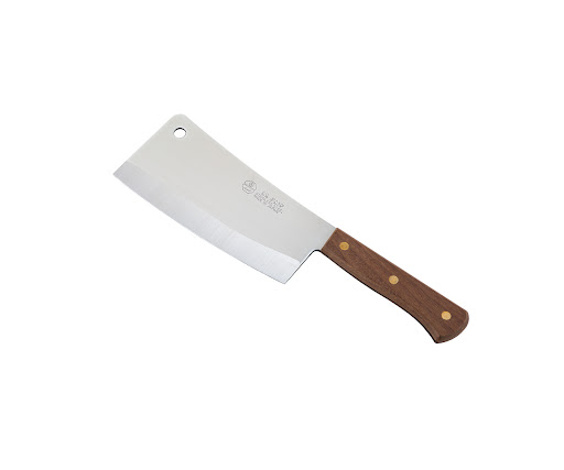 Steel cleaver with sword handle, 8 inches, Japanese - brown product image 1