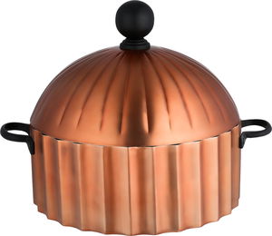 حافظة طعام هندي ستانلس ستيل السيف غاليري، 5 لتر، دائري مضلع - نحاسي أسود product image