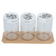 طقم علب بهارات زجاج بستاند خشب هيرفين، 4 قطع، 660 مل - شفاف product image 2