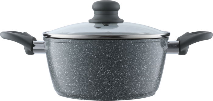 Rocky Granite Cookware Set with Glass Lid, 9 Pieces - Grey product image 2