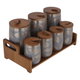 Al Saif Gallery Spice Box Set With Porcelain Stand, 7 Pieces - Grey product image 3