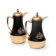 Al Saif Gallery Norseen thermos set, 0.75/1 liter, 2 pieces, thermal glass inner shell, stainless steel outer shell - black gold product image 1
