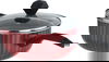 Saif Plus Teflon Frying Pan with Strainer, 22 cm, Glass Lid - Red product image 1