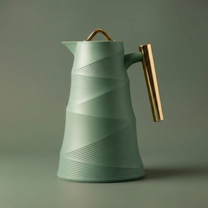 ترمس بامبو جلوري، 1 لتر، حافظة داخلية زجاج - أخضر product image