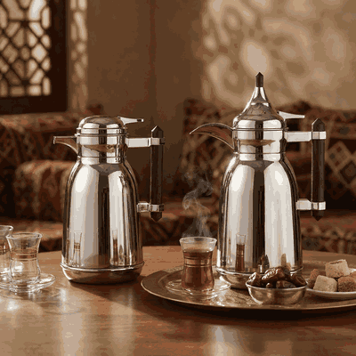 طقم ترامس شهد السيف غاليري، قطعتين، 1/ 0.75 لتر، حافظة داخلية زجاج حراري - فضي product image 2