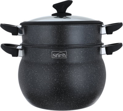 قدر طهي مزدوج جرانيت سافا، 8 لتر - أسود product image 2