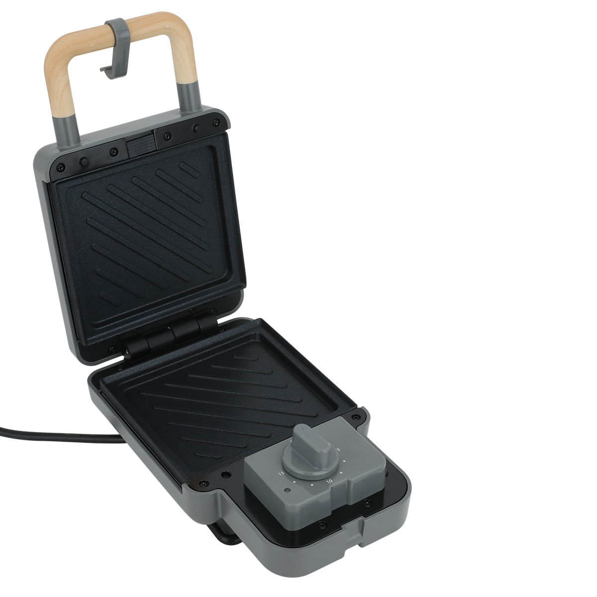 Edison Sandwich And Waffle Maker, 600 Watt, 2×1 - Dark Grey product image 3