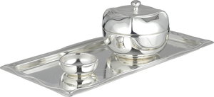 طقم تمرية ستانلس استيل السيف غاليري، 39x19x2 سم، طوفرية، صحن نواة - فضي لامع product image