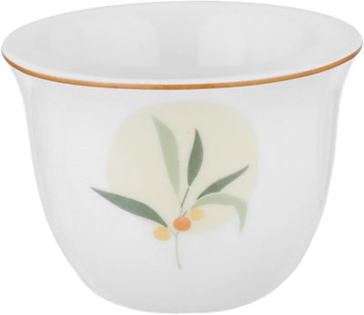 طقم تقديم شاي وقهوة زجاج وبورسلان السيف غاليري، 18 قطعة، يد برتقالي - شفاف أبيض product image 3