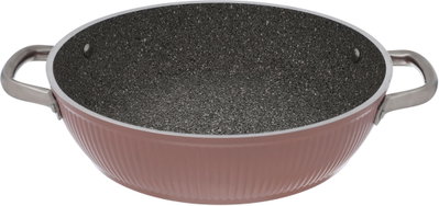 Estel Falz ribbed granite cookware set with glass lid, 9 pieces, 18 / 22 / 26 / 26 / (26) cm, Turkish - Pink product image 3