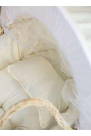 سرير موسى قطن فان مومنت، 76×42×76 سم، حامل خشب - ابيض بيج product image 2