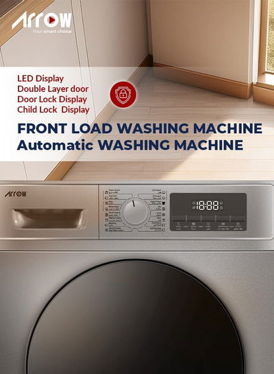Arrow RO-11FWTS-01 Automatic Washing Machine, 10 kg, 16 Programs, 1400 RPM, LED, Front Load - Dark Gray product image 4