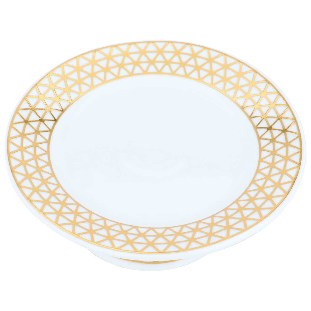 Al Saif Gallery porcelain serving stand, circular - golden white product image 2