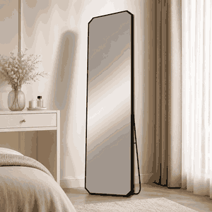 مراية ستاند زجاج، 170×50 سم، ستاند معدن - اسود product image
