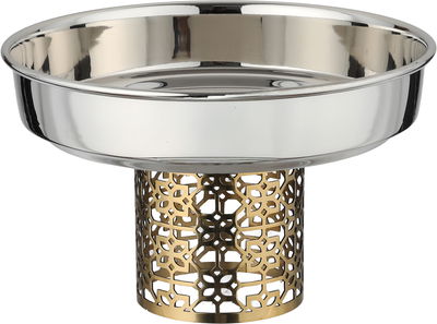 Al Saif Gallery Date tray with stainless steel lid, 20x20x19 cm, base - silver gold product image 3