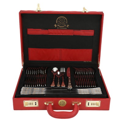 Al Saif Gallery Steel Cutlery Set, 72 Pieces - Silver Gold product image 1