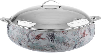 Al Saif Gallery Stainless Steel Food Container, 36 cm, Engravings - Silver product image 1