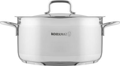 Korkmaz Alpha Stainless Steel Pot, 26 cm, 6.8 Liters - Silver product image 1