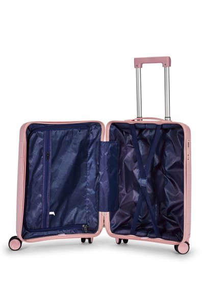 طقم شنط سفر بولي بروبيلين ليمرا، 4 مقاسات، 4 عجلات، بزاوية 360 درجة، LMA-PP501 - وردي product image 6