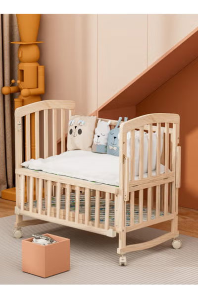 سرير اطفال مع خزانة خشب فان مومنت، 100×60 سم - خشبي product image 4