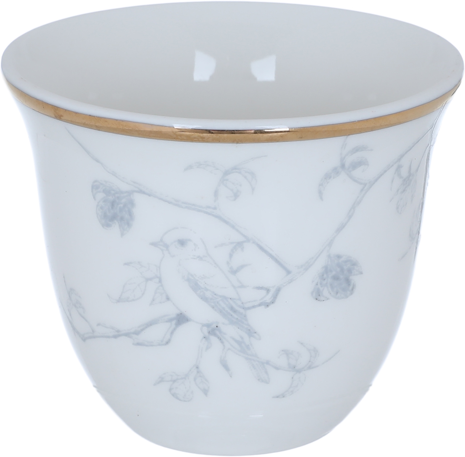 Al Saif Gallery porcelain Arabic coffee cups set, bird pattern, 12 pieces - white product image 2