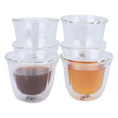 طقم فناجين قهوة عربي زجاج حراري السيف غاليري، 80 مل، 6 قطع - شفاف product image 2