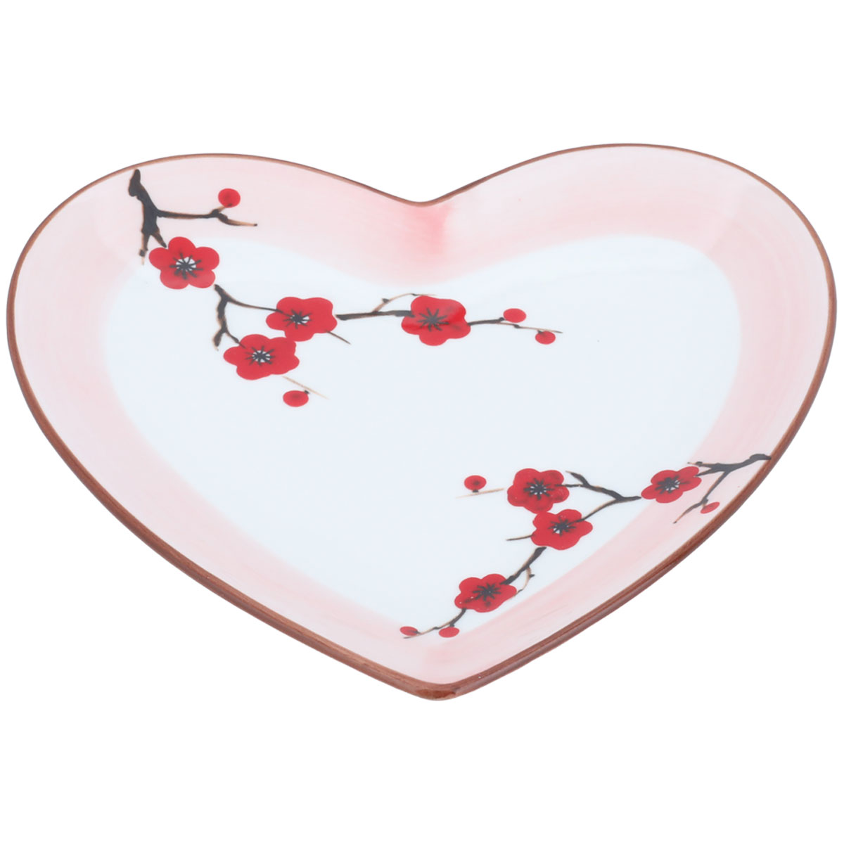 Al Saif Gallery porcelain serving plate, 7.5 inches, heart shape - multi-colored product image 1