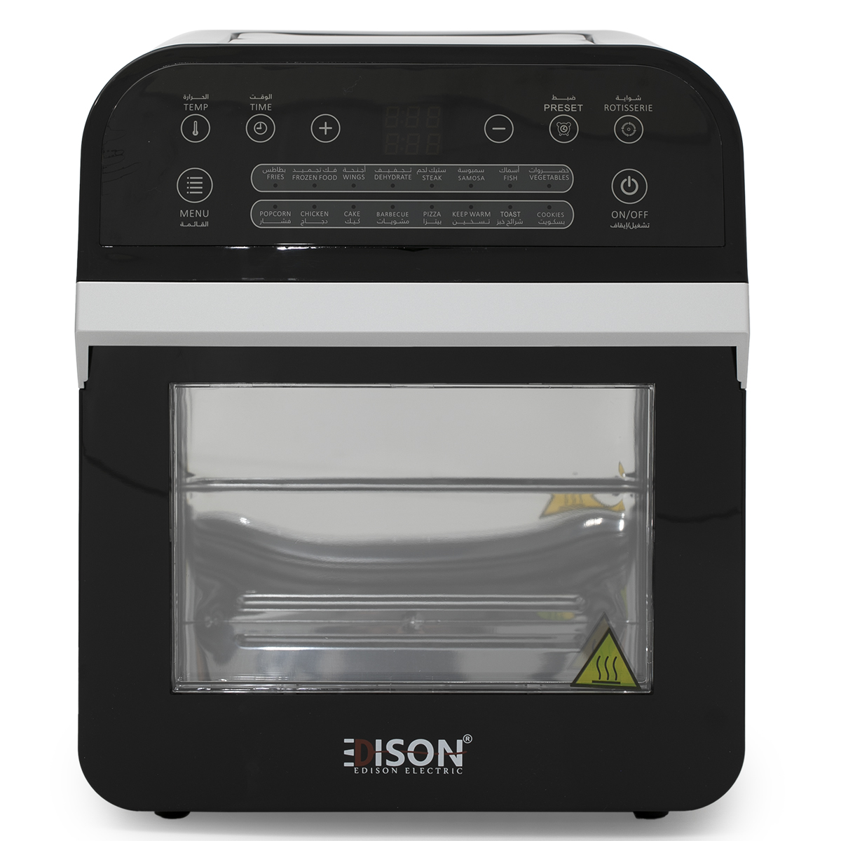 قلاية هوائية استيل إديسون، 1600 واط، 12 لتر، 16 وظيفة، AF510T/BK - اسود product image