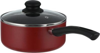 Mr.Cook Teflon Casserole, 18 cm, Black Handle, Glass Lid - Red product image 5
