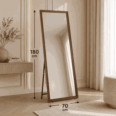 مراية ستاند زجاج، 180×70 سم، ستاند معدن - بني product image 3