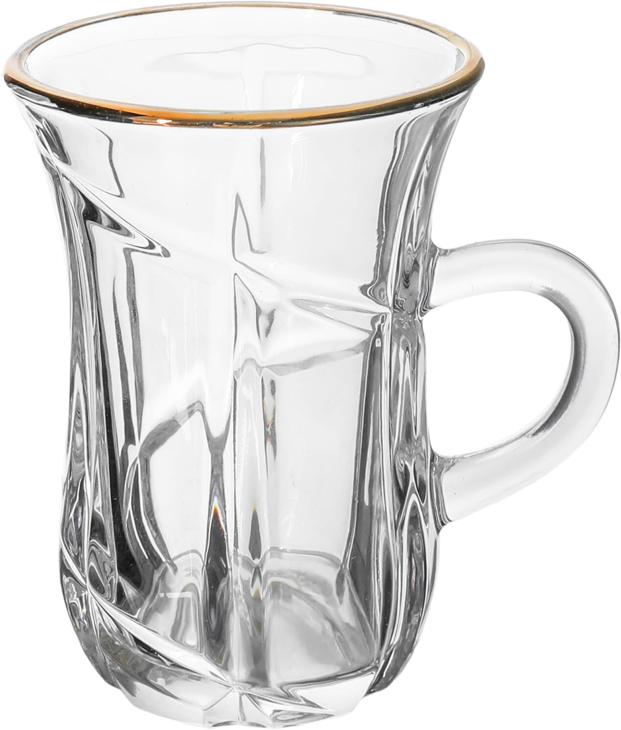 Tea set with max glass handle, with golden font, 6 pieces - transparent product image 2