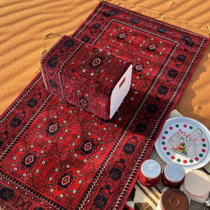 بكج سجادة مع مركى بوليستر سجادتي، 100×300 سم - احمر product image