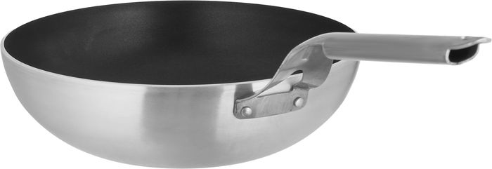 Hacshever Steel Wok, Steel Handle, 30 cm - Silver product image 1