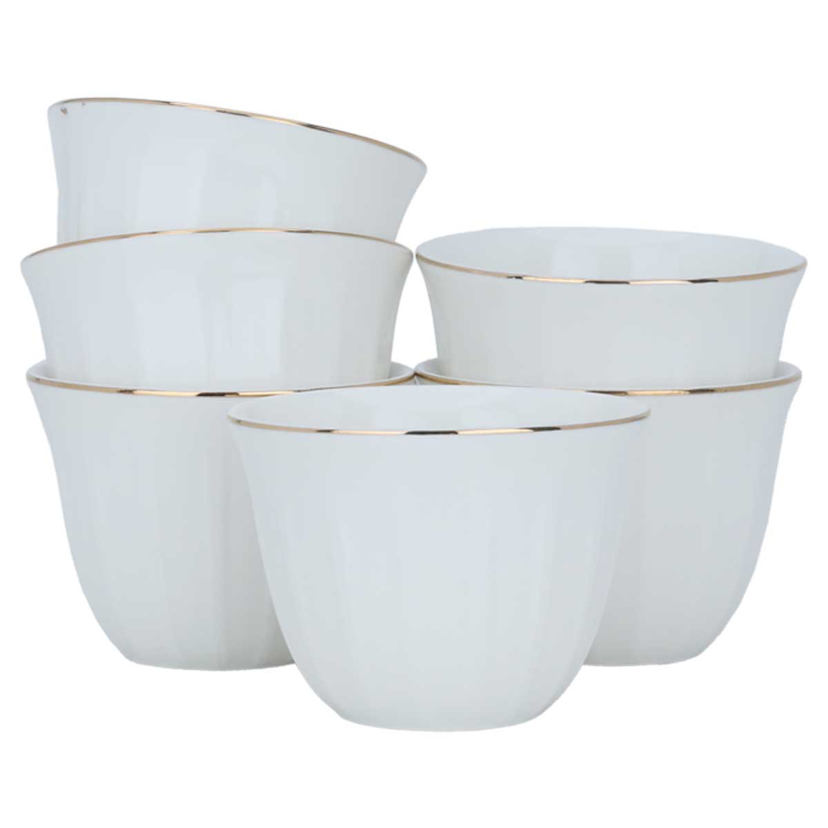 طقم فناجين قهوة عربي بورسلان السيف غاليري، 12 قطعة - أبيض product image