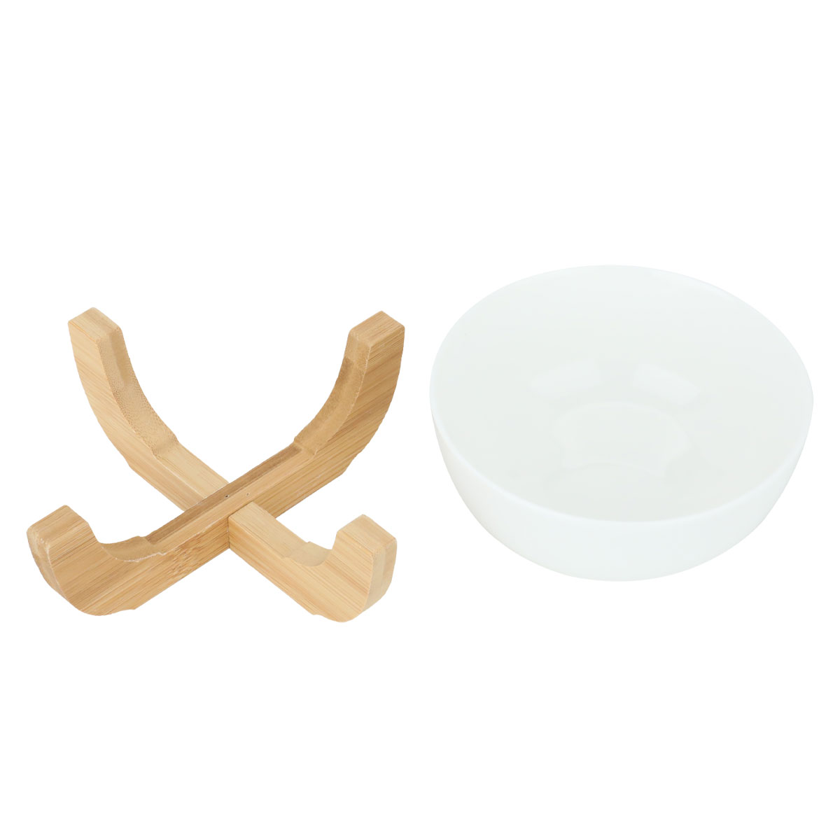 زبدية بورسلان السيف غاليري، قاعدة خشبي - أبيض product image 3