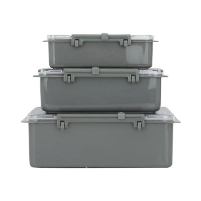 Al Saif Gallery Plastic Container Set, Rectangle, 0.95 x 1.40 x 2.85 ml, 3 Pieces - Gray product image 4