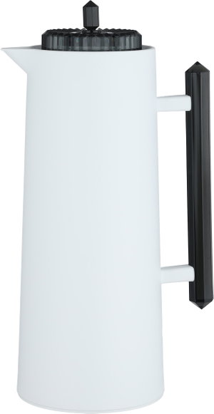 Glory Lean Thermos, 1 Liter, Glass Inner Container, Push Button, Black Handle - Black & White product image 2