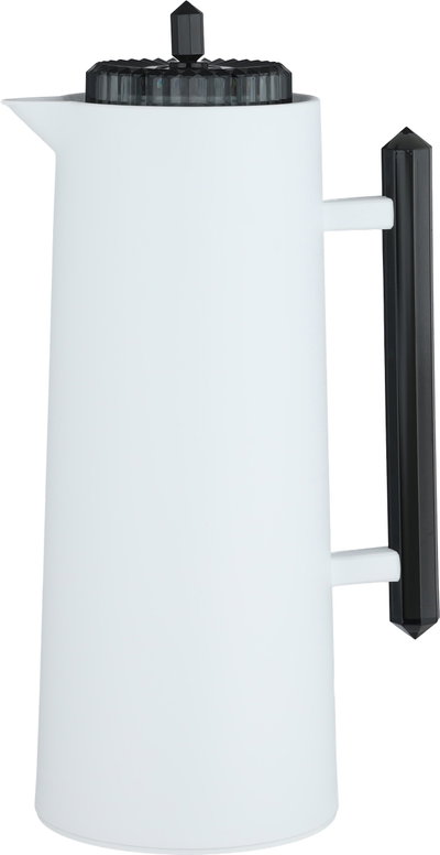 Glory Lean Thermos, 1 Liter, Glass Inner Container, Push Button, Black Handle - Black & White product image 2