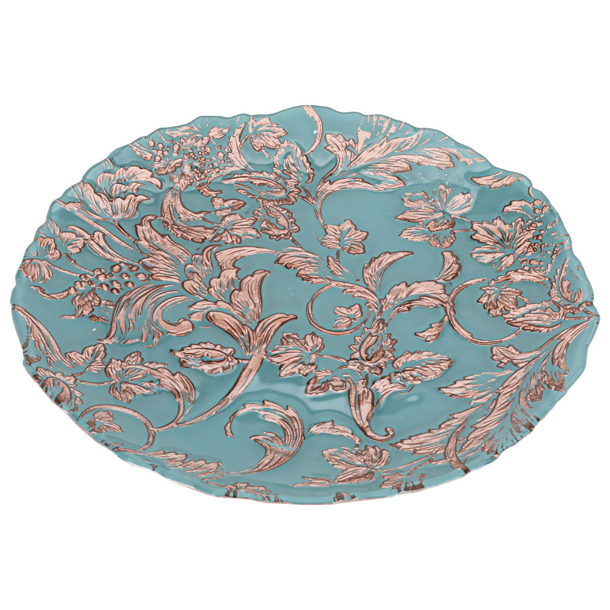 Al Saif Gallery Glass Serving Plate, 28X28X2 Cm - Turquoise product image