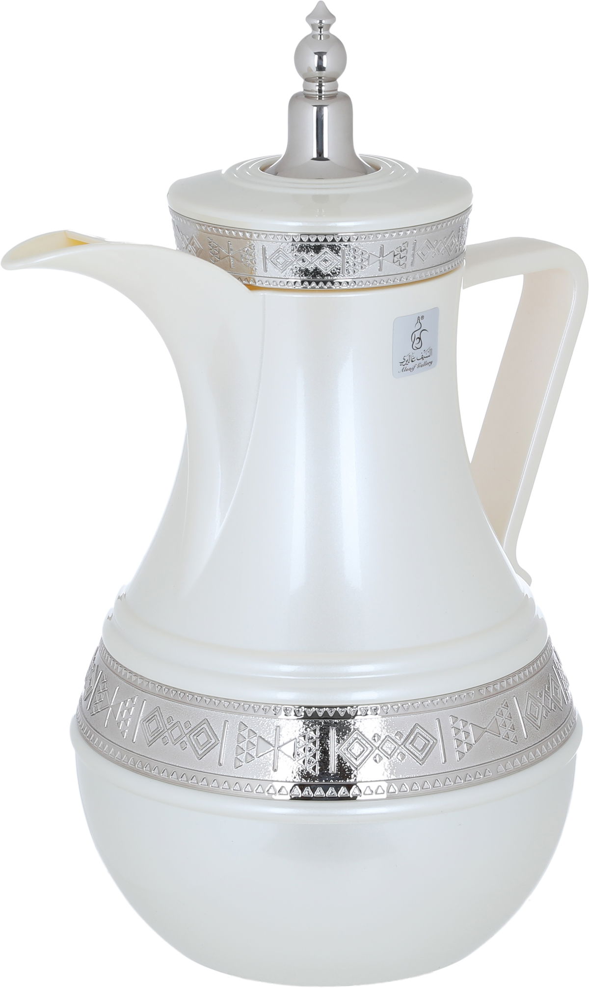Al Saif Gallery Amal thermos set, 1 liter, thermal glass inner shell, plastic outer shell - white product image 3