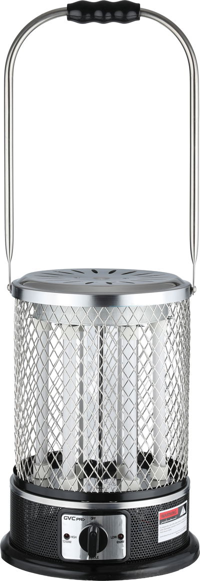 دفاية كهربائية جي اف سي برو، 650/2000 واط، 6 شمعات، 3 اعدادات تحكم، GVCHT-1503R - اسود فضي product image 6