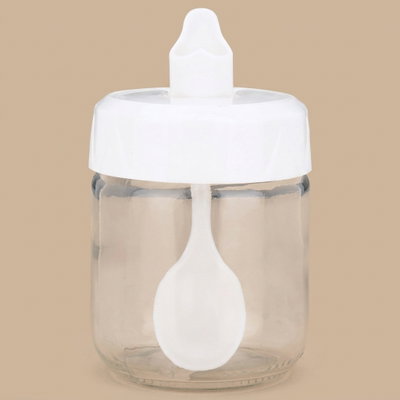 علبة زجاج السيف غاليري، مع ملعقة، بغطاء - شفاف product image 1