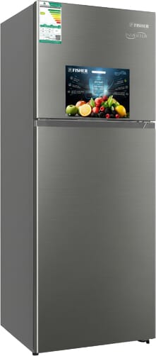 ثلاجة انفرتر فيشر، 320 لتر، 11.3 قدم، 2 باب، فريزر علوي، FR-FIH400CSW - رمادي product image