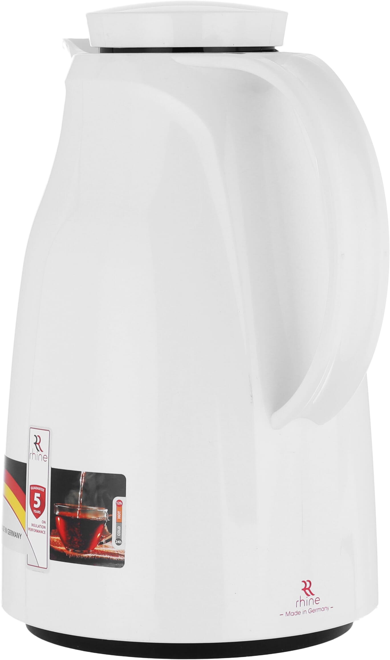 ترمس الراين، 2 لتر، هيكل داخلي زجاج، هيكل خارجي بلاستيك - ابيض product image 4