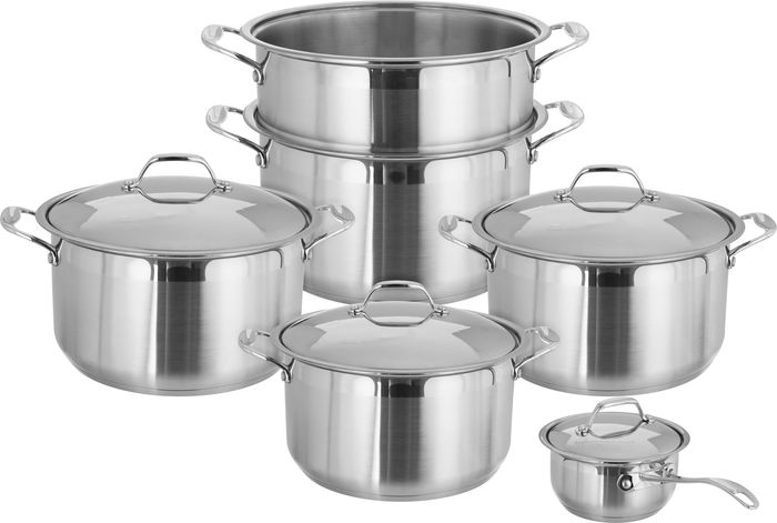 طقم قدور استيل روكي، 11 قطع - فضي product image 1